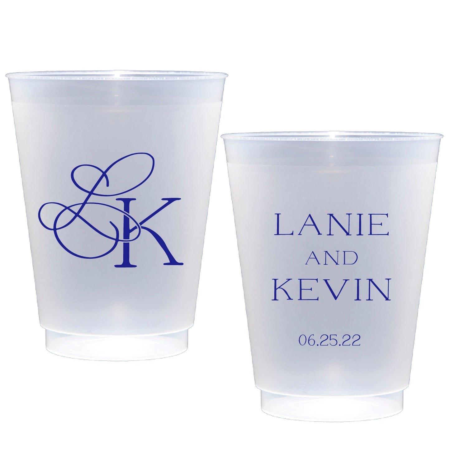 personalized wedding cups | Frosted flex cup