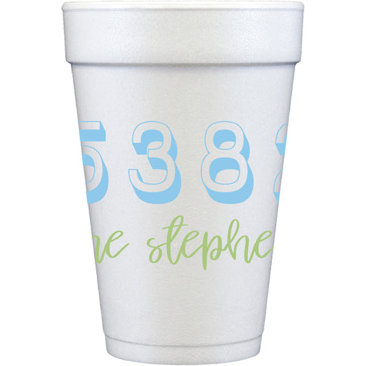 personalized shadow address | styrofoam cup