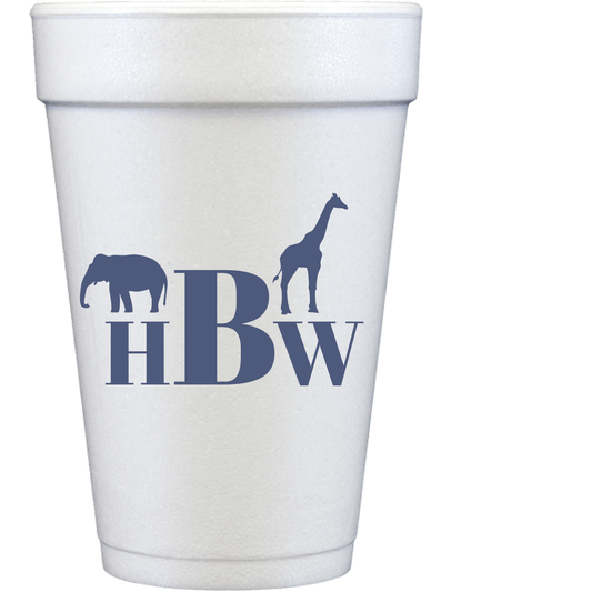 personalized animal monogram | styrofoam cup