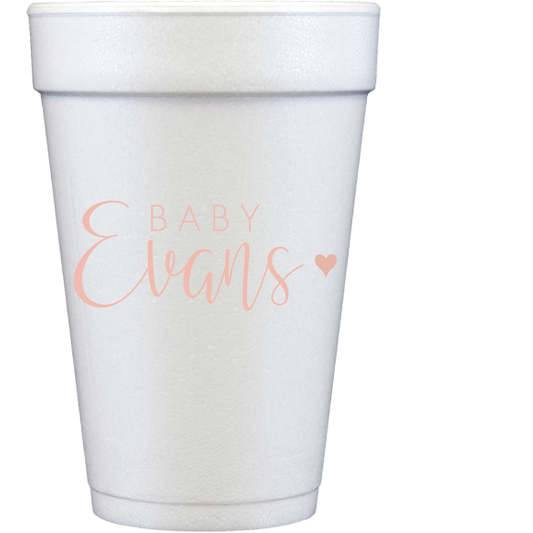 personalized baby heart | styrofoam cup