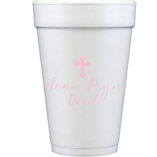 Personalized cross | styrofoam cup