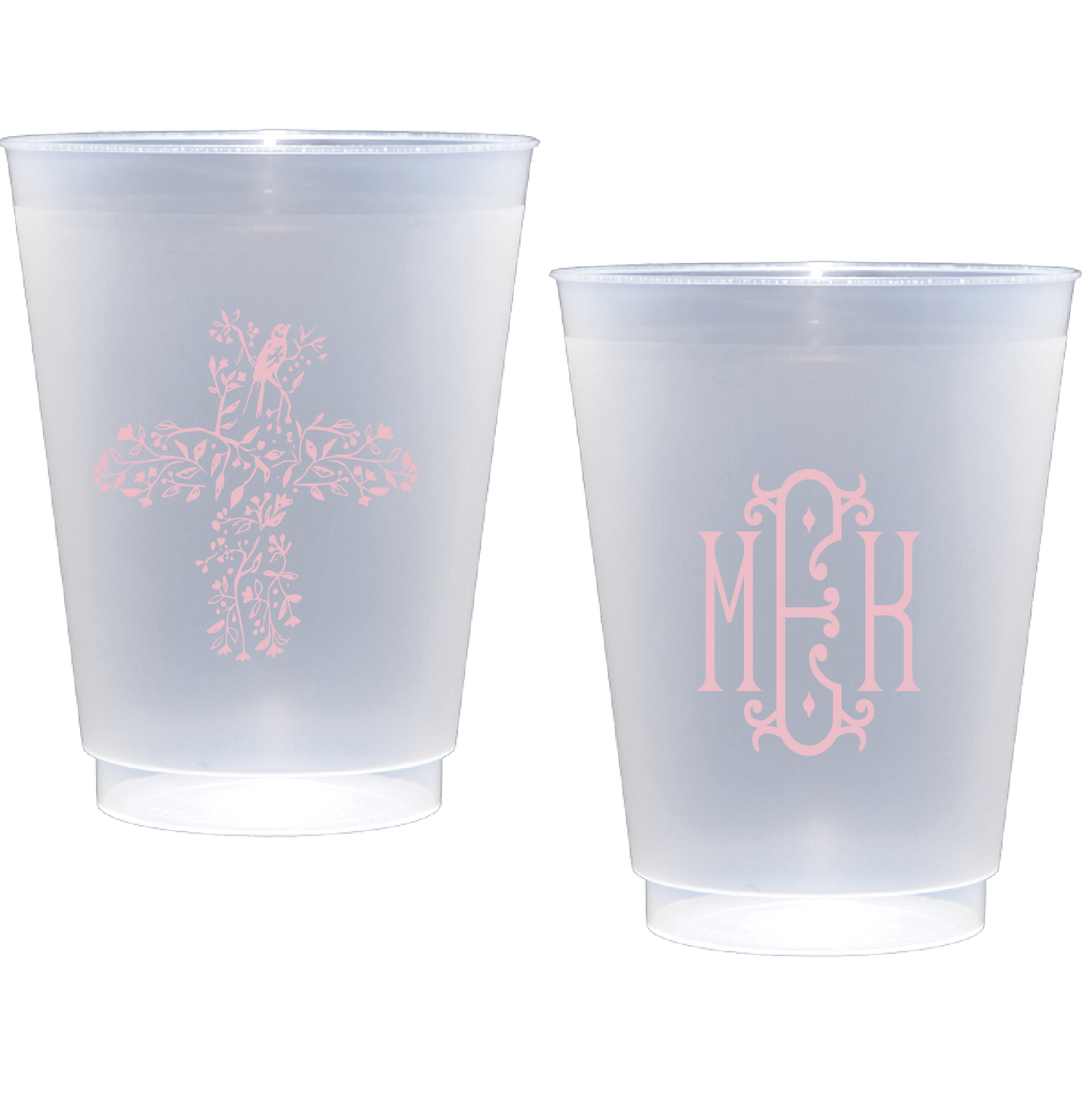 Personalized baptism cross | Frosted Flex Cup