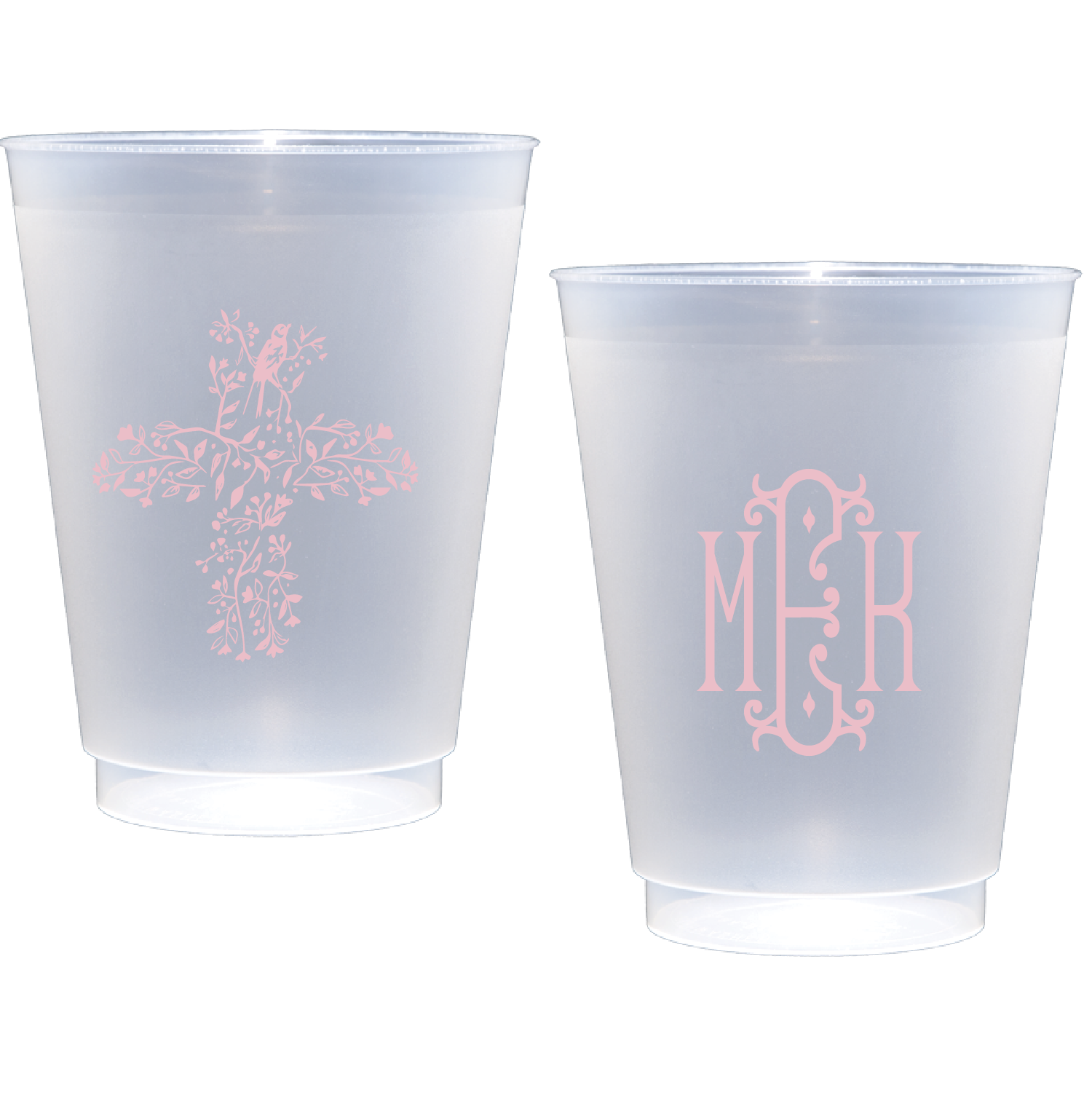 Personalized baptism cross | Frosted Flex Cup