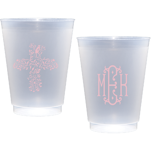 Personalized baptism cross | Frosted Flex Cup