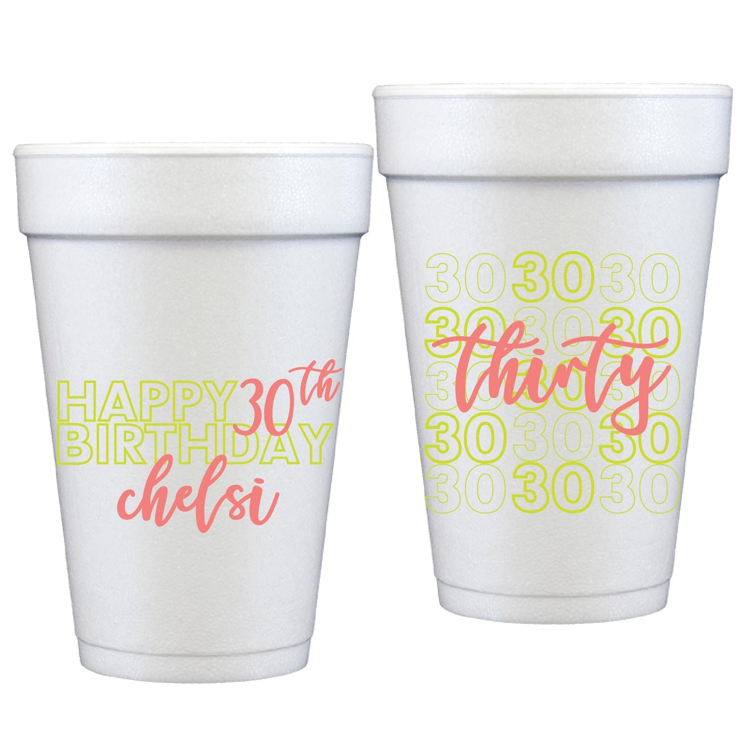 personalized birthday year | styrofoam cup