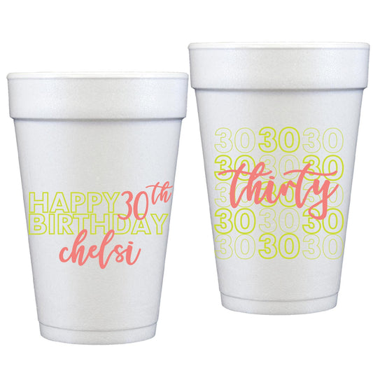 personalized birthday year | styrofoam cup