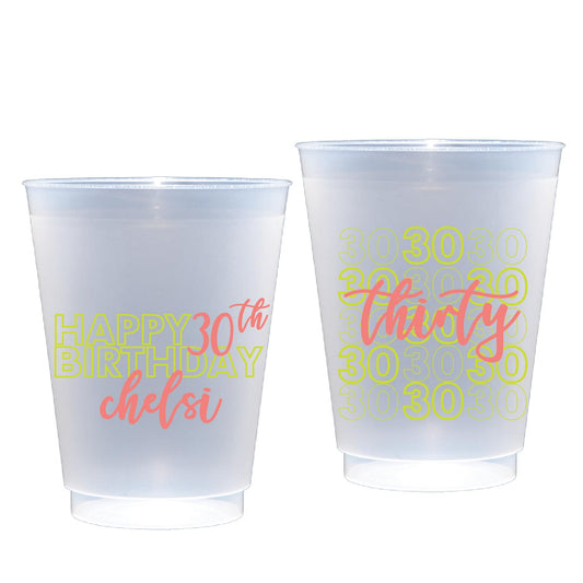personalized birthday year | Frosted Flex Cup
