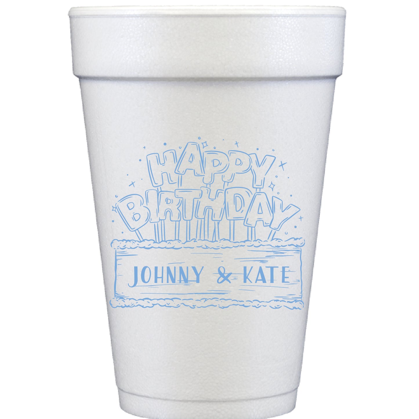 birthday cake | styrofoam cups