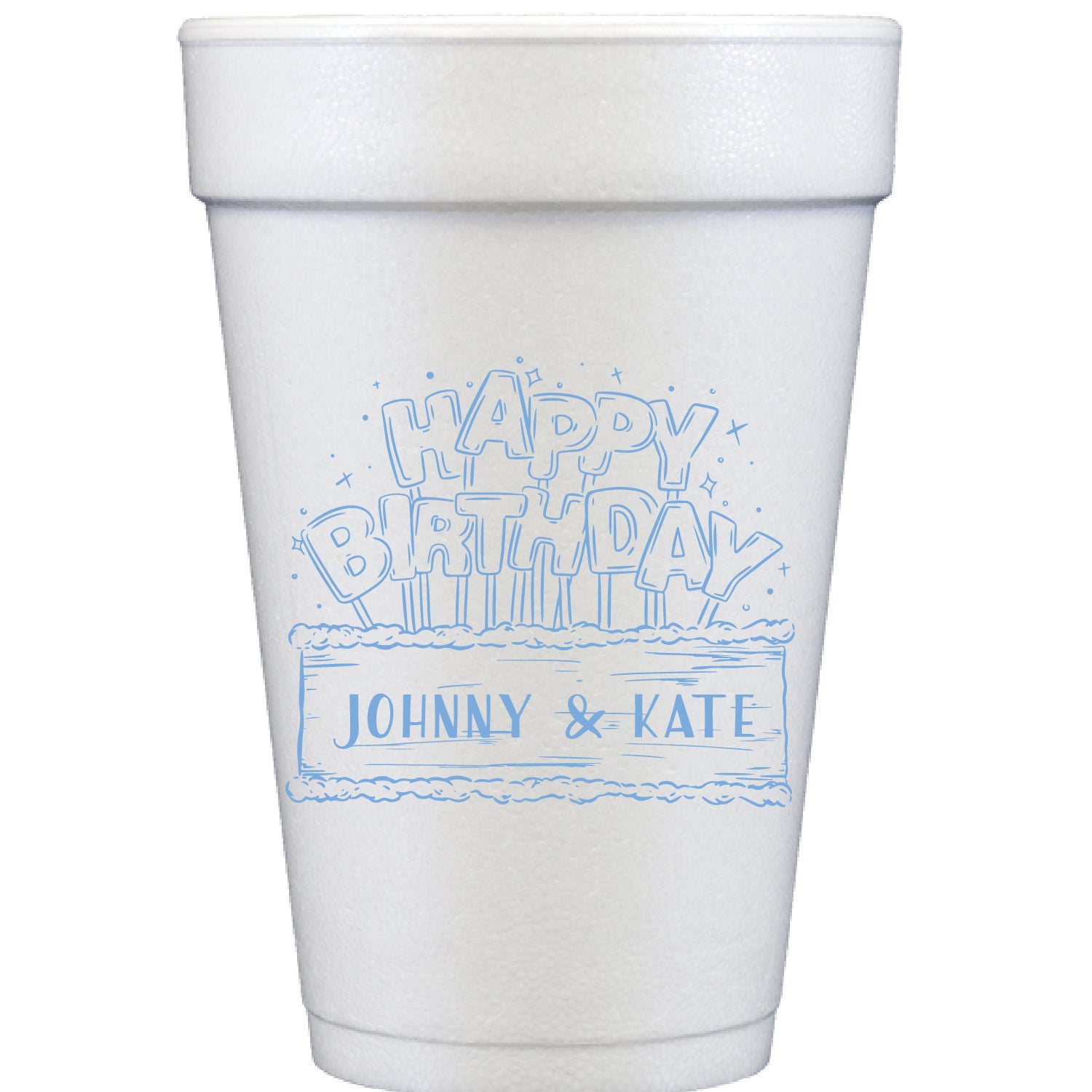 birthday cake | styrofoam cups
