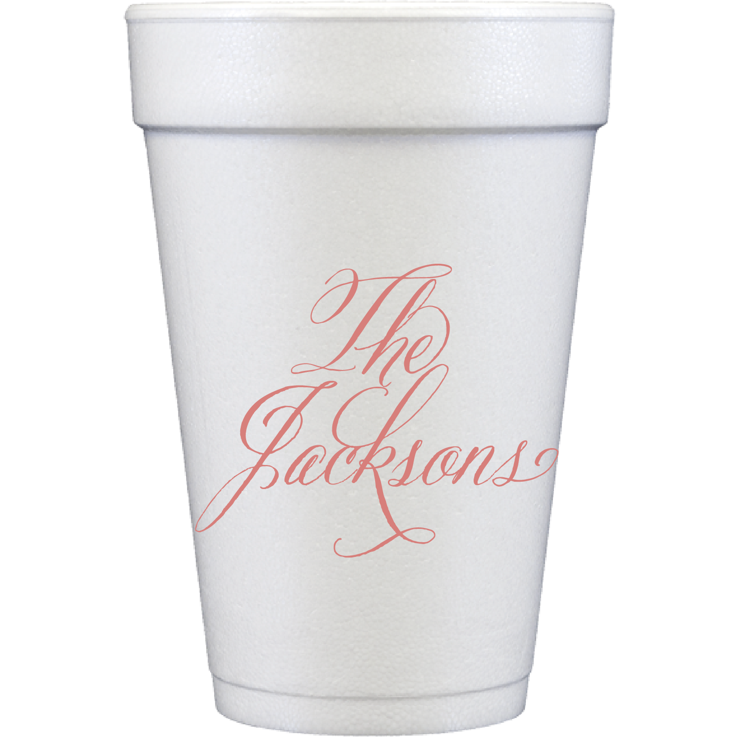 bella calligraphy | styrofoam cups