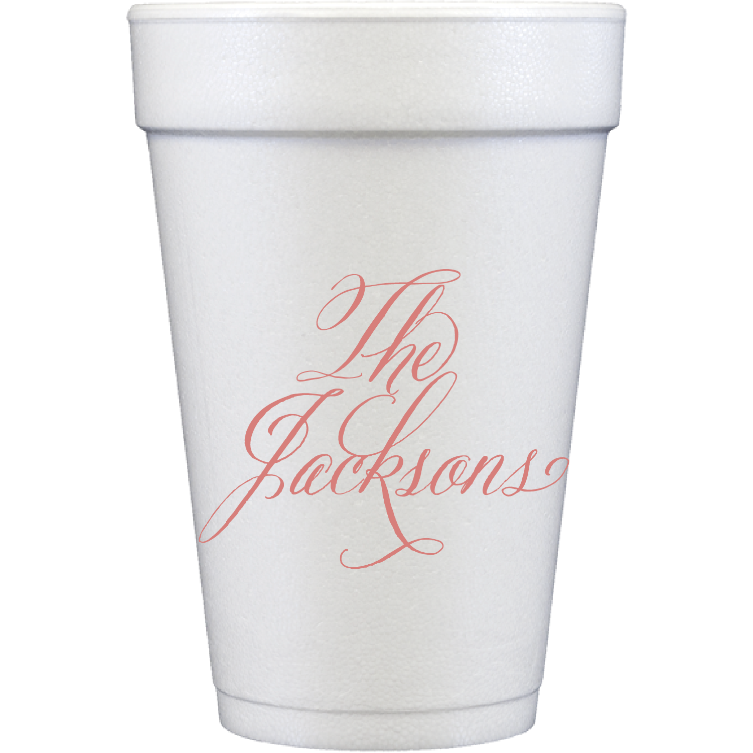 bella calligraphy | styrofoam cups