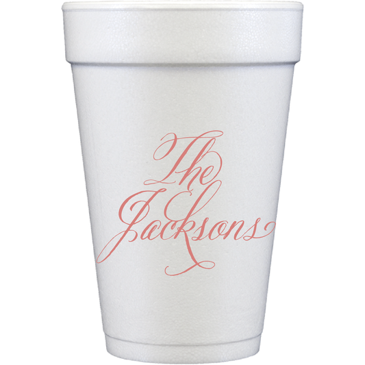 bella calligraphy | styrofoam cups