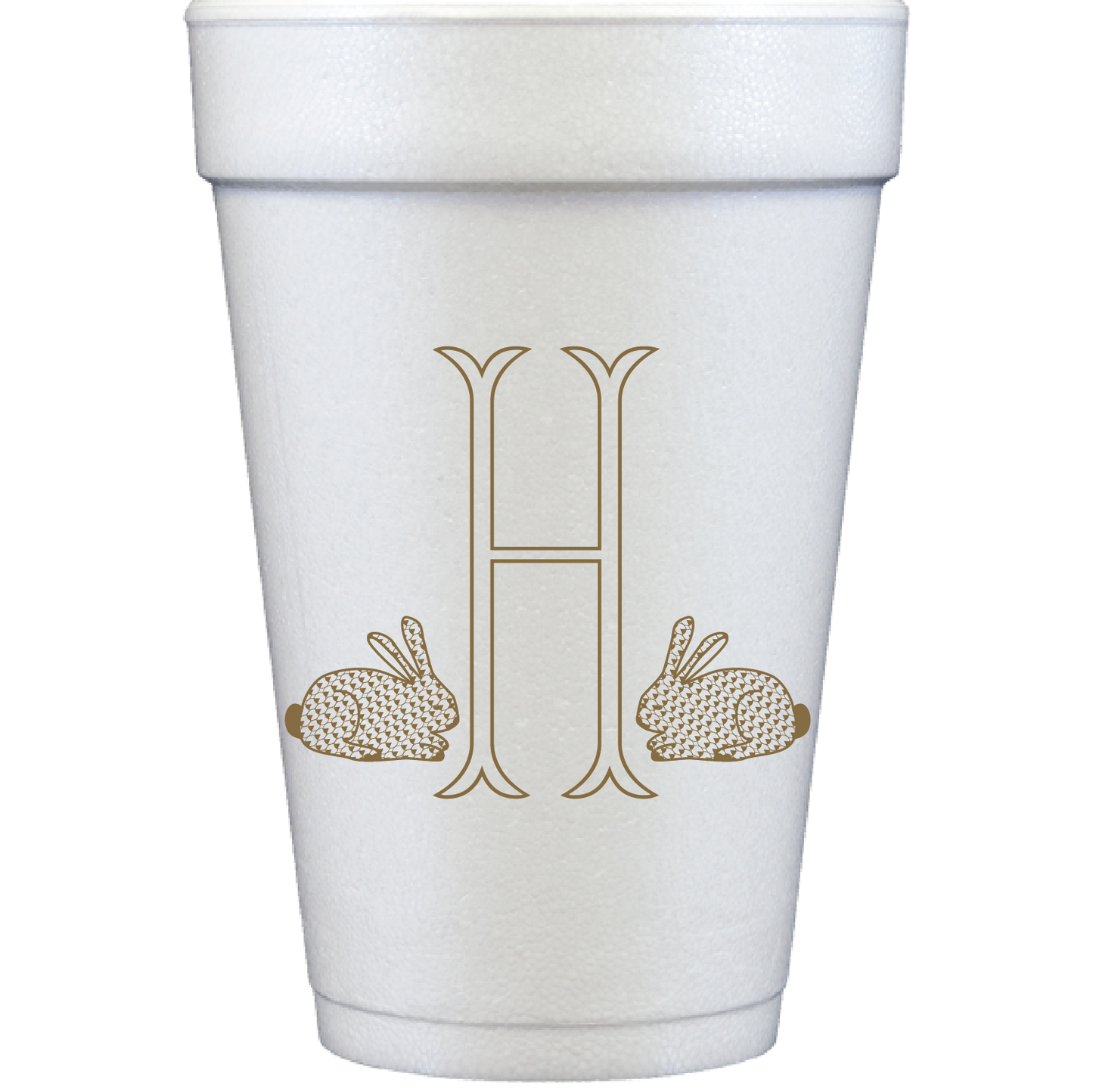 Personalized chic bunnies | styrofoam cup