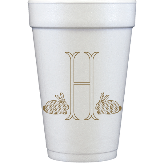 Personalized chic bunnies | styrofoam cup