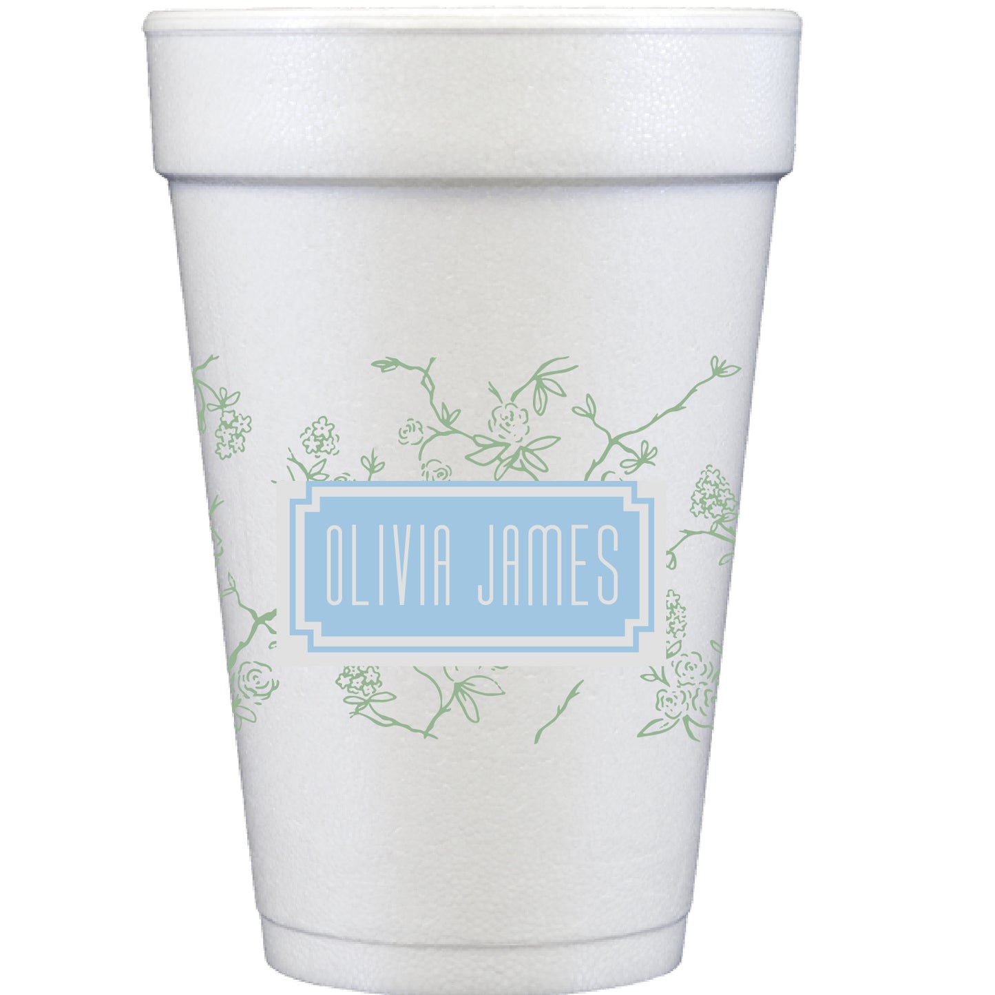 chinoiserie border | styrofoam cups