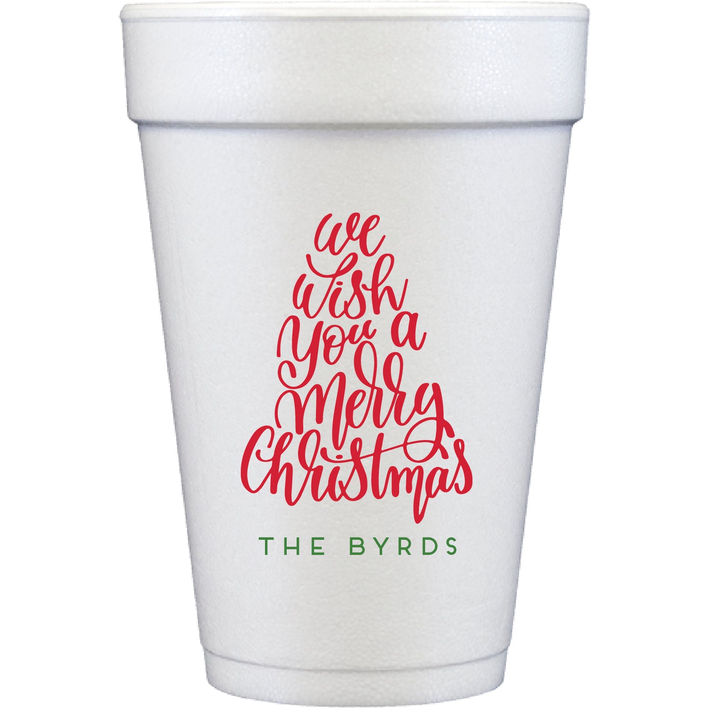 Personalized Christmas styrofoam cup