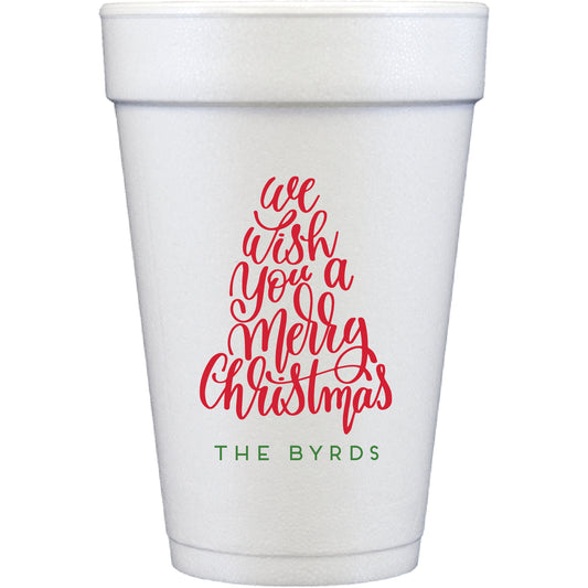 Personalized Christmas styrofoam cup