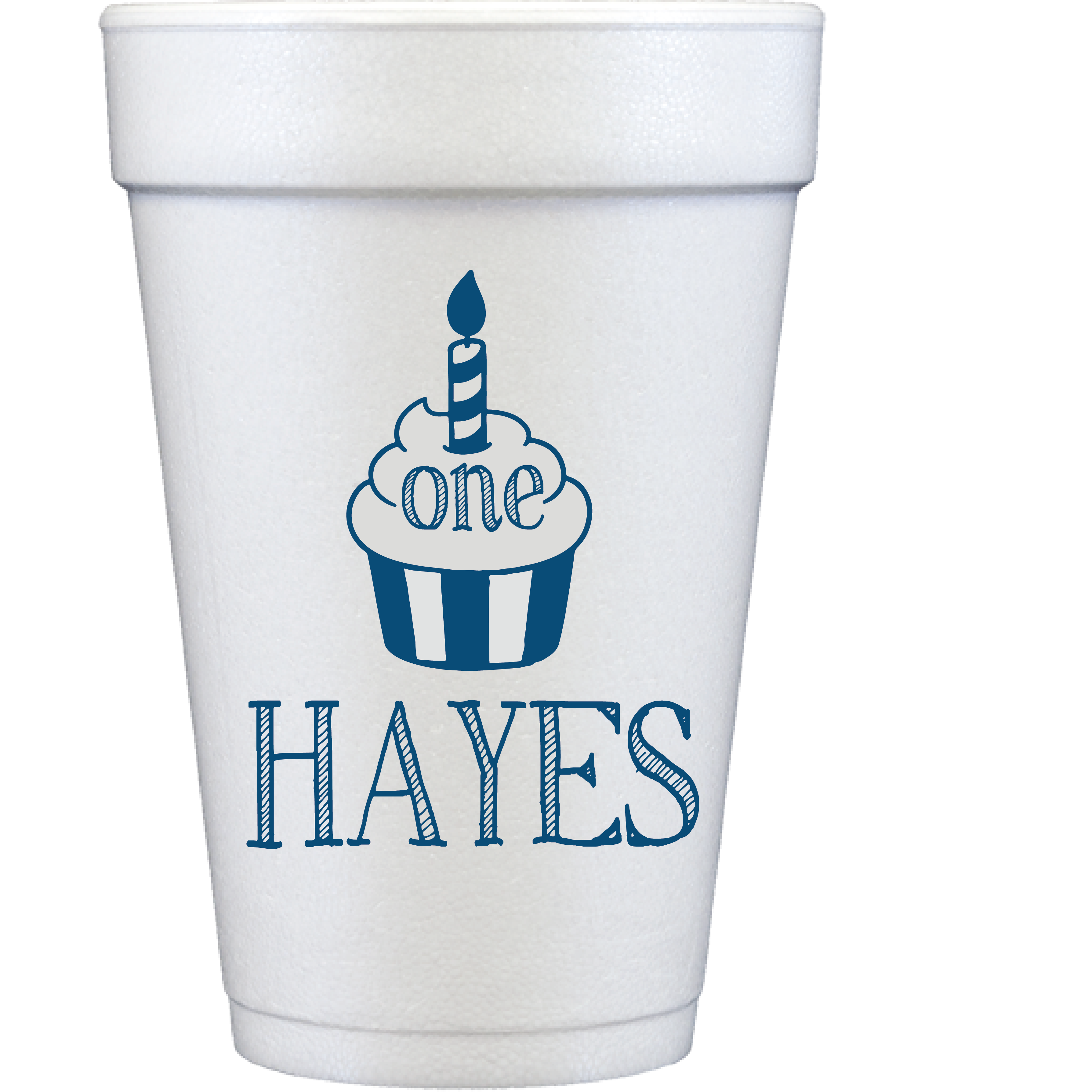 personalized birthday cupcake | styrofoam cup