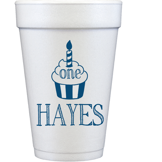 personalized birthday cupcake | styrofoam cup