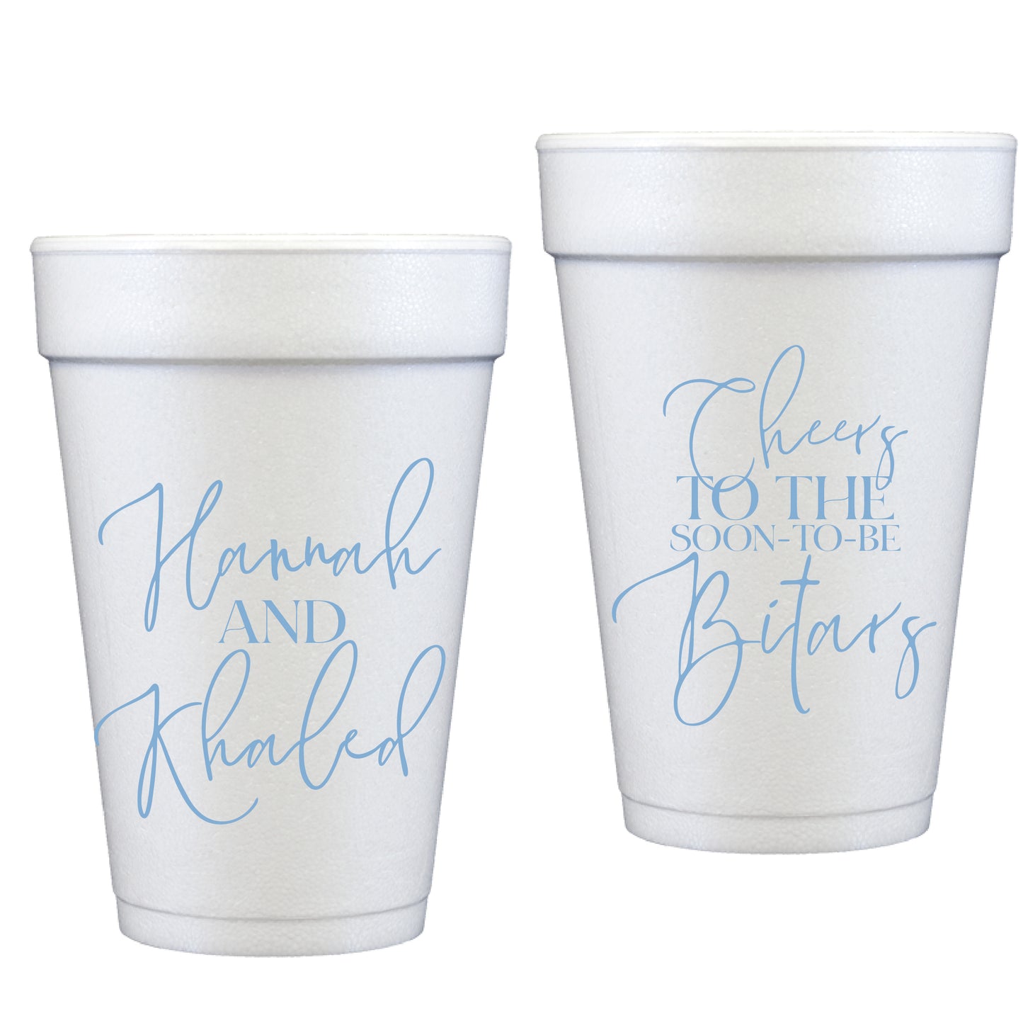 personalized engagement cheers | styrofoam cup