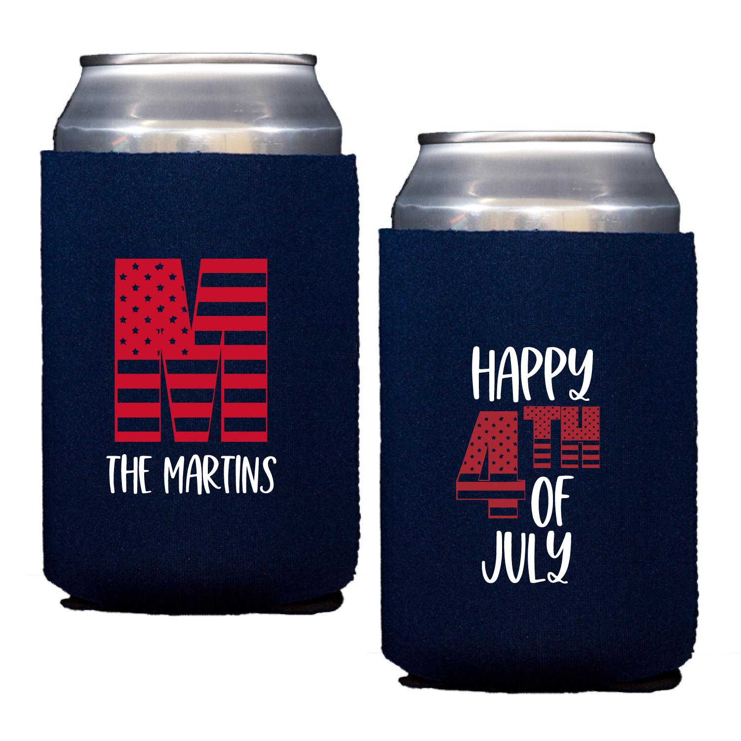 flag monogram | can cooler