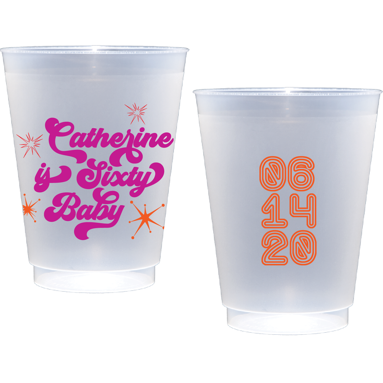 personalized groovy text | Frosted Flex Cup