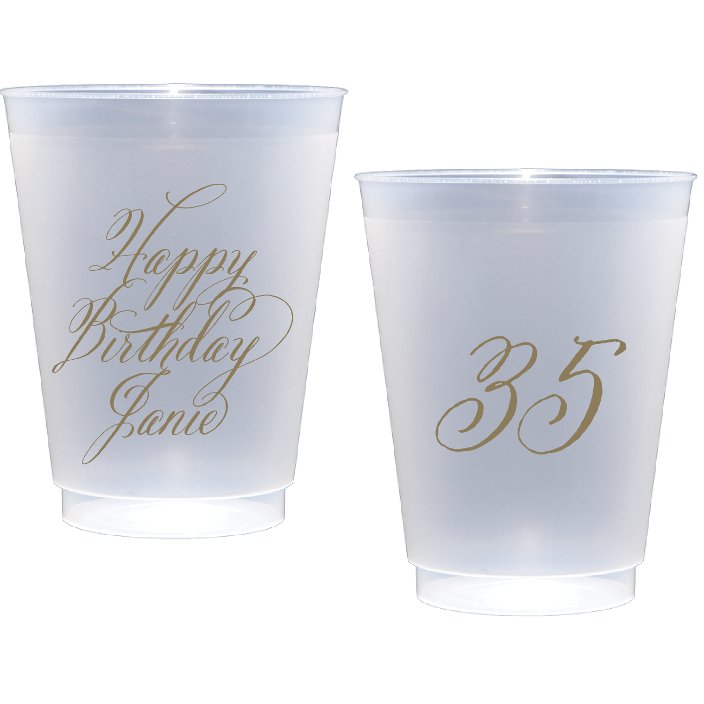 Personalized birthday calligraphy | Frosted Flex Cup