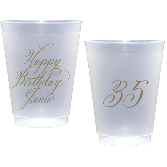 Personalized birthday calligraphy | Frosted Flex Cup