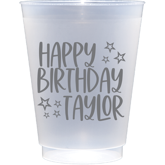 Personalized birthday stars | Frosted Flex Cup