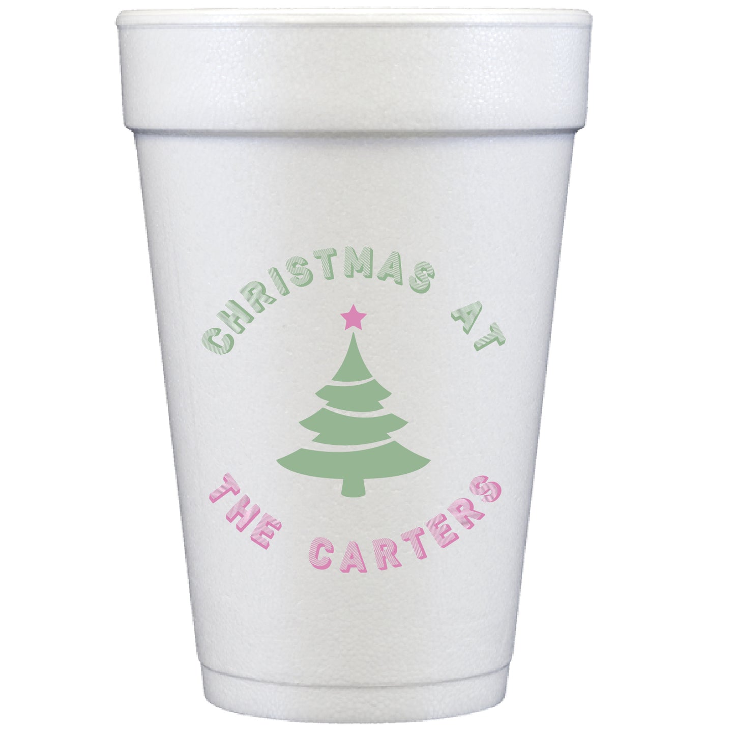 Personalized Pastel Christmas Styrofoam Cup