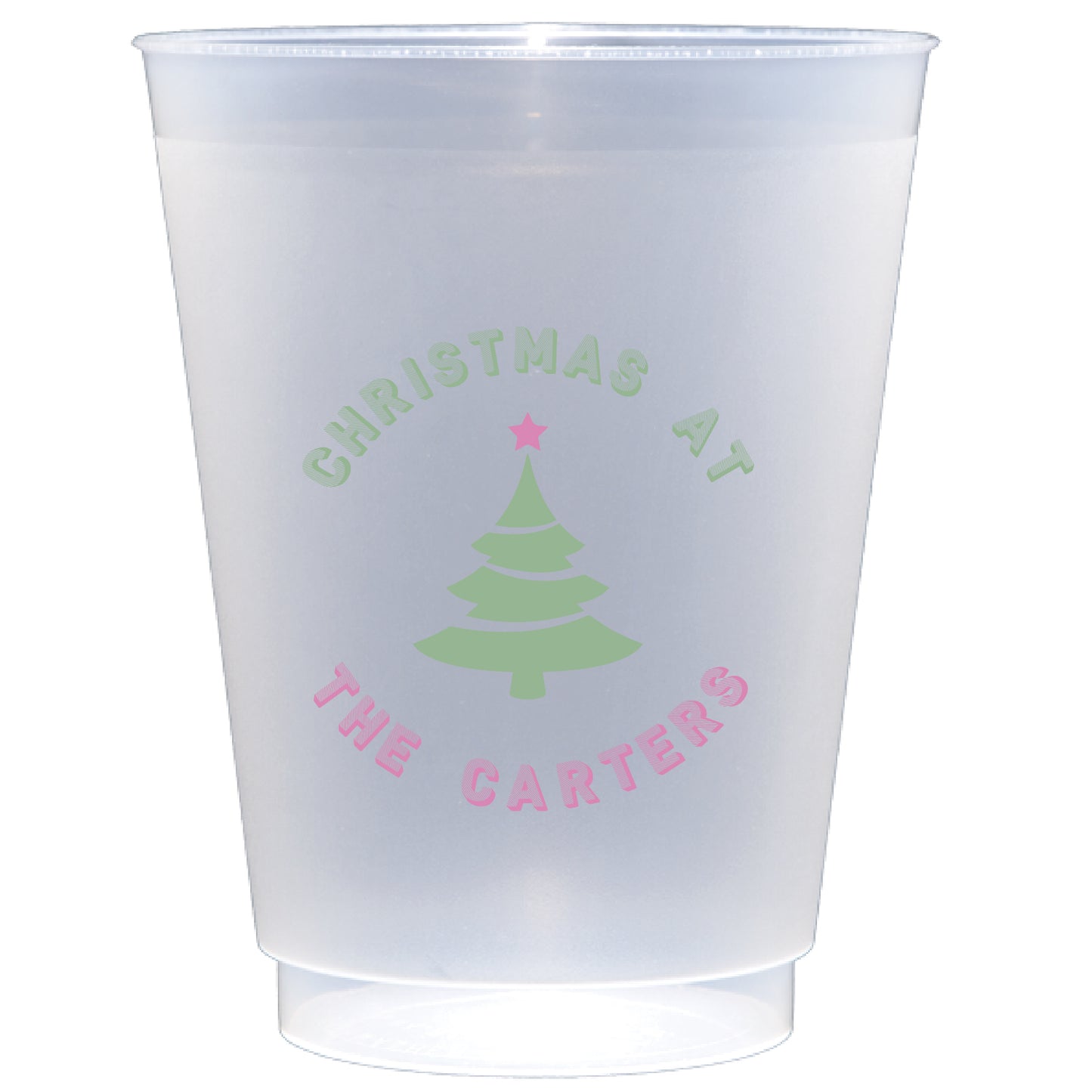 Personalized pastel christmas frosted flex cup