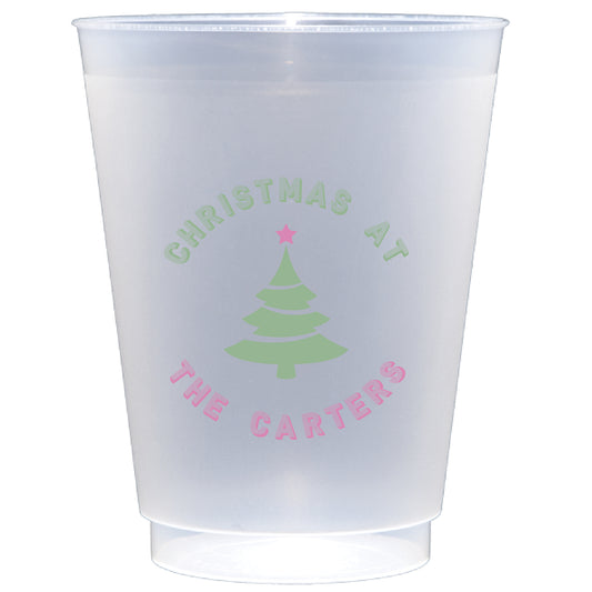 Personalized pastel christmas frosted flex cup