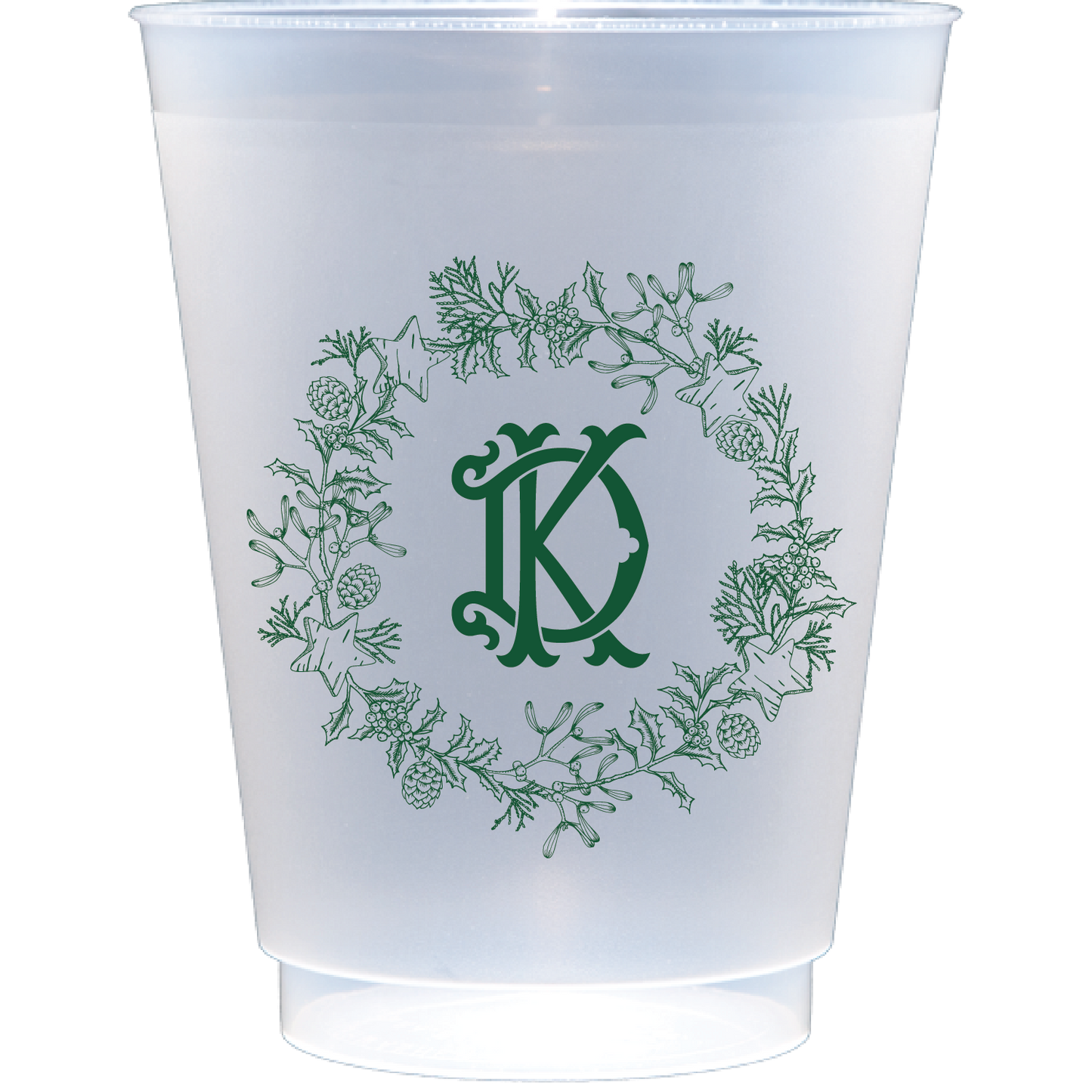 Personalized holiday wreath | Frosted Flex Cup
