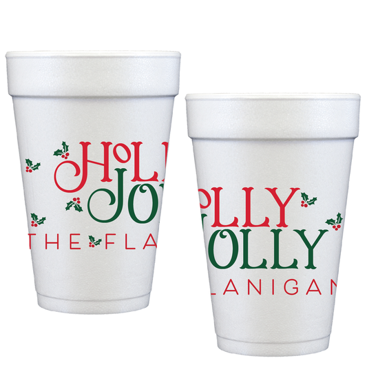 holly jolly | styrofoam cups