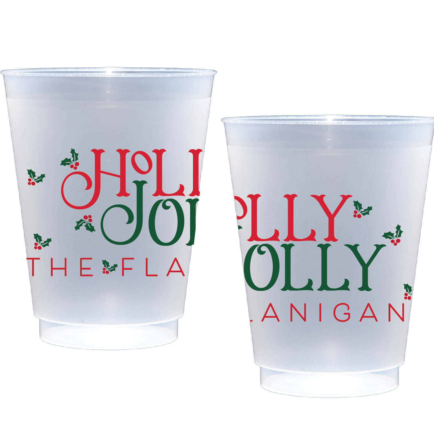 Personalized Holly Jolly Christmas | Frosted Flex Cup