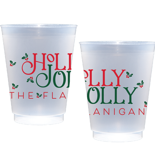 Personalized Holly Jolly Christmas | Frosted Flex Cup