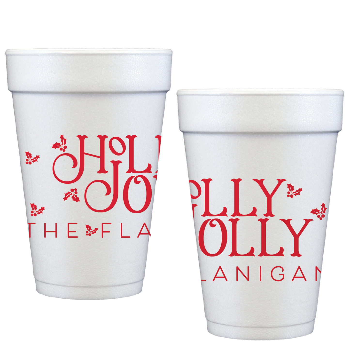 holly jolly | styrofoam cups