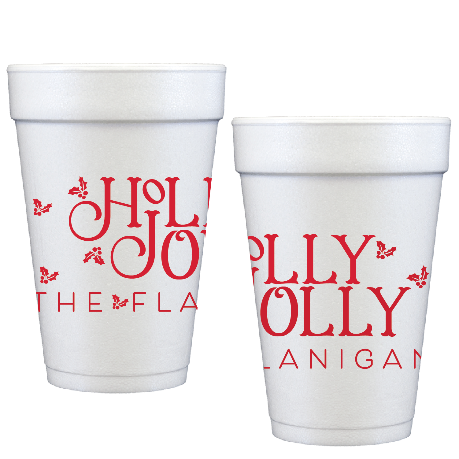 holly jolly | styrofoam cups