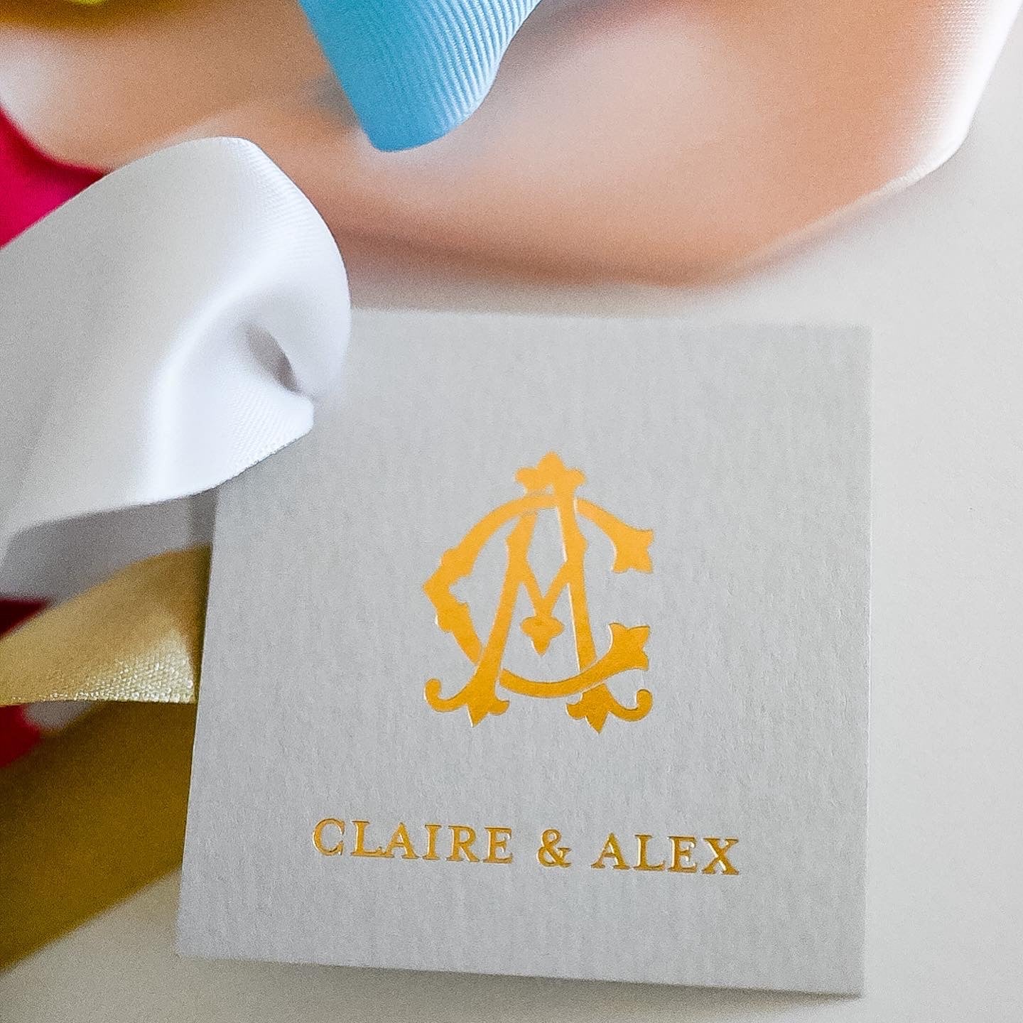 personalized foil stamped monogram gift tag
