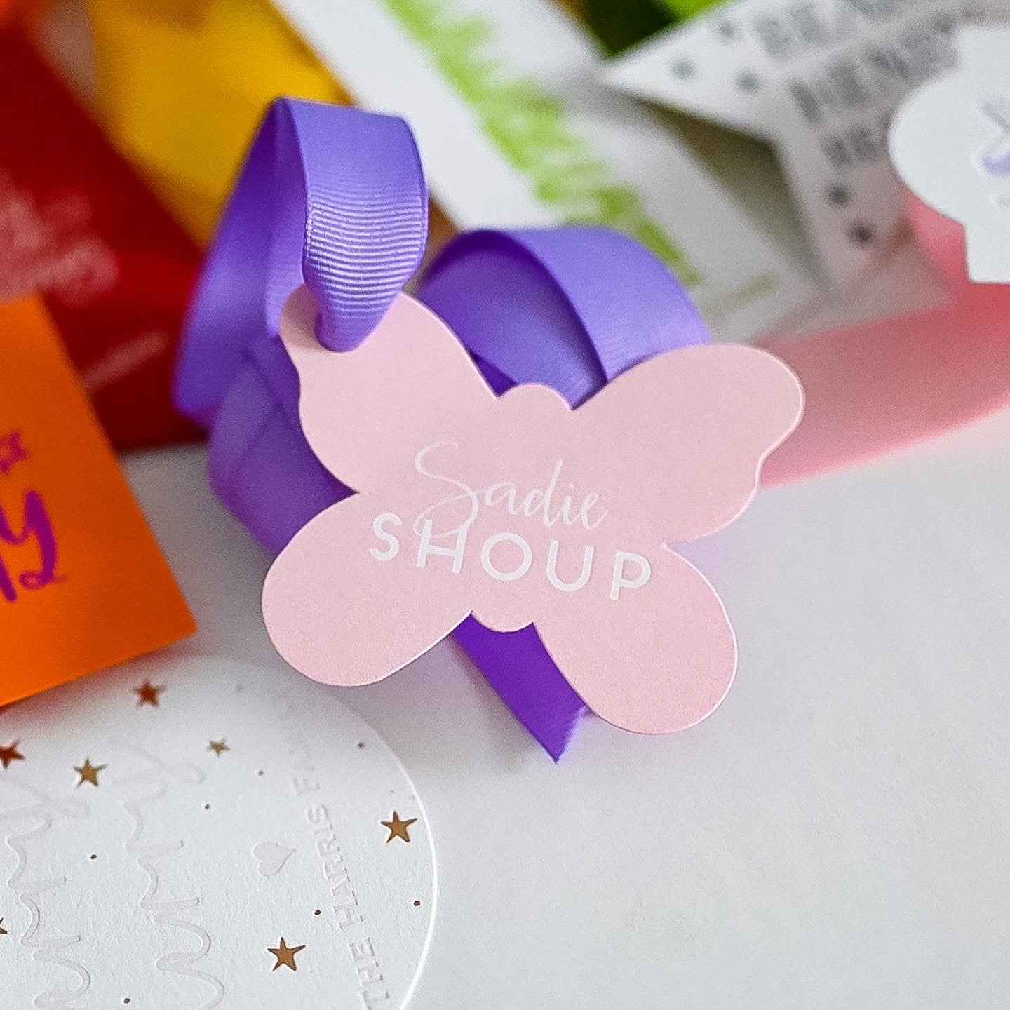 personalized butterfly gift tag