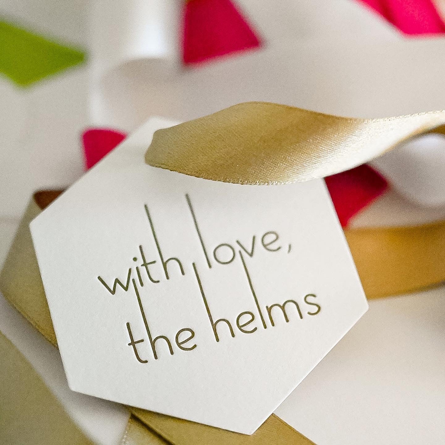 personalized foil stamped family gift tag