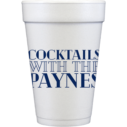 personalized family cocktails | styrofoam cup