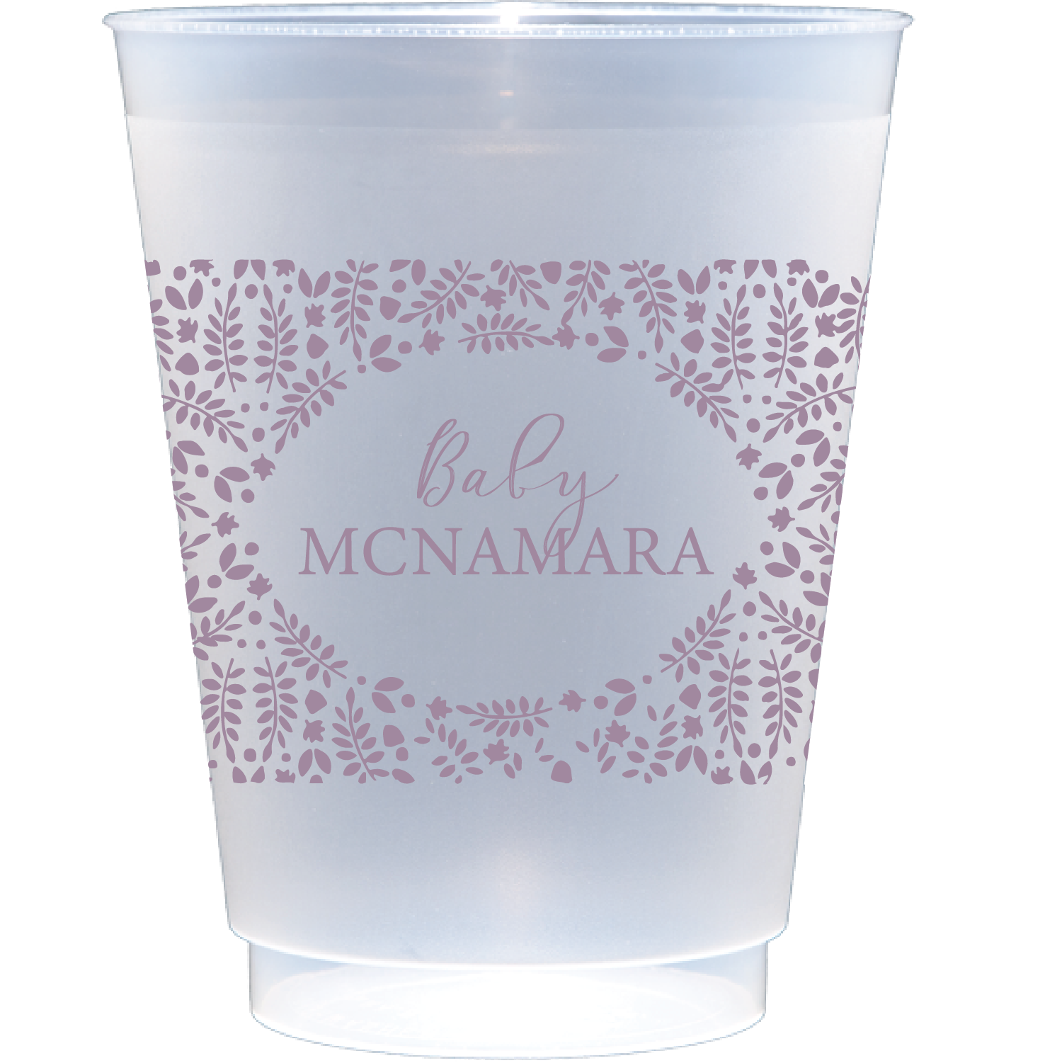 personalized bbaby leaf frame | Frosted Flex Cup