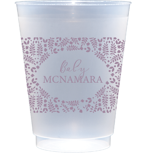 personalized bbaby leaf frame | Frosted Flex Cup