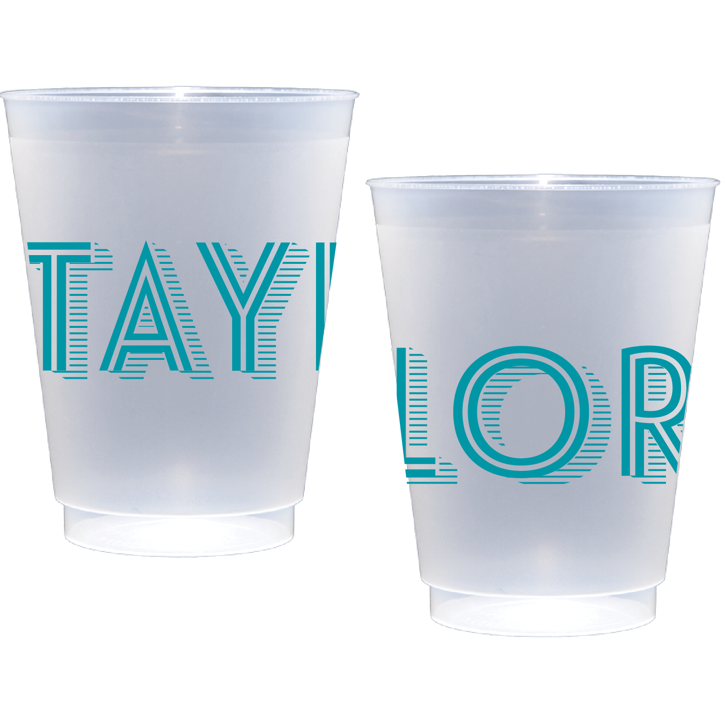 personalized line name shadow | Frosted Flex Cup
