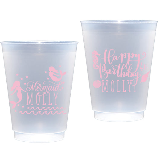 personalized mermaid birthday | Frosted Flex Cup