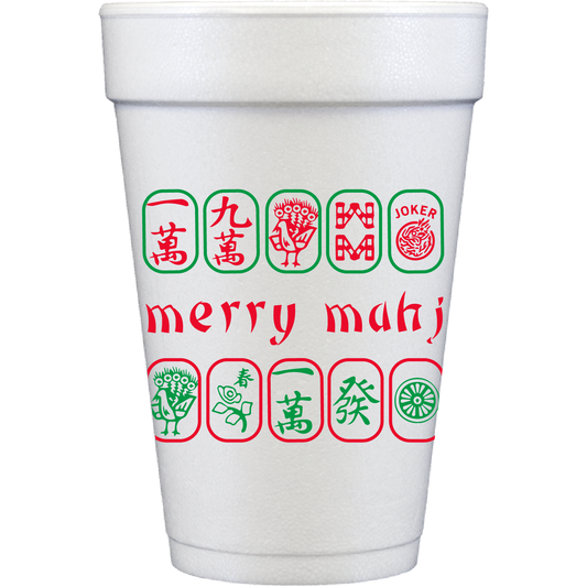 merry mahjong | styrofoam cups