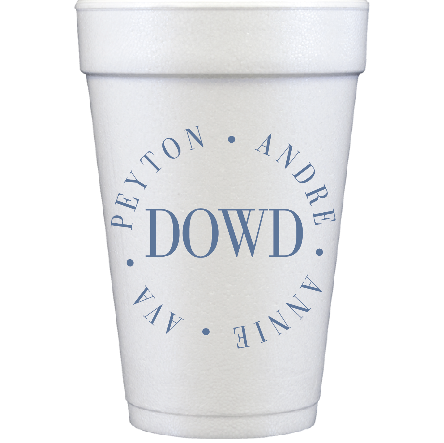 Personalized name circle | styrofoam cup