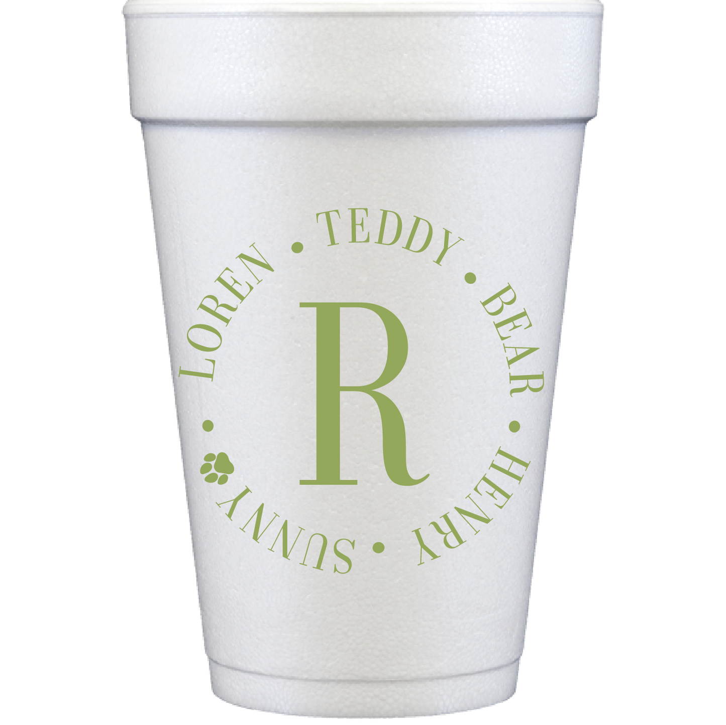 traditional name circle | styrofoam cups