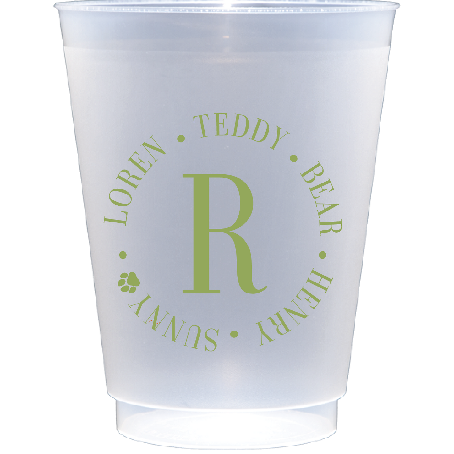 traditional name circle | shatterproof frosted flex